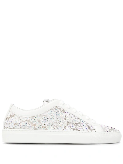 Le Silla Embellished Lace Trainers In White