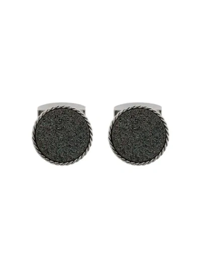 Tateossian Druse Round-shaped Cufflinks In Black