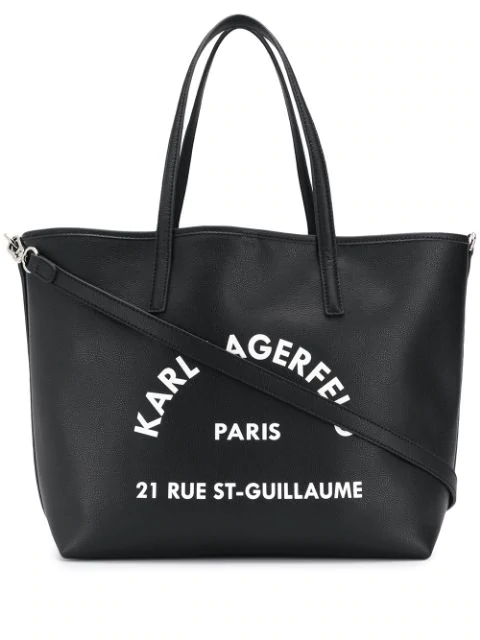 Karl Lagerfeld Rue St. Guillaume Black Nylon Shopping Bag | ModeSens