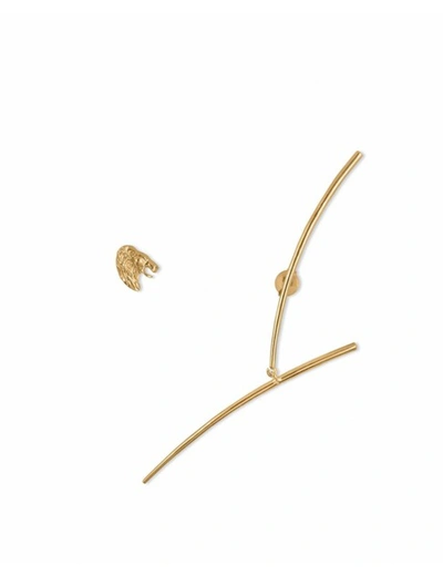Misho Mobile Katana Earring In 22k Gold Gloss