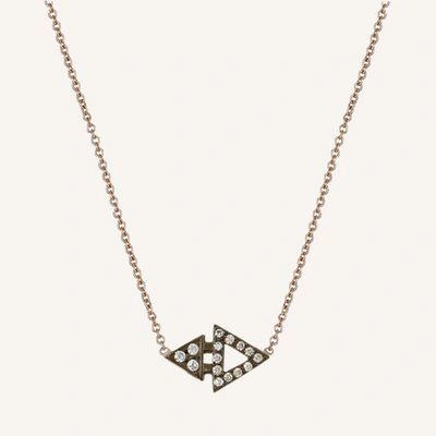Ilana Ariel All Diamond Mini Triangle Necklace With Blackened Gold In 14k Yellow Gold