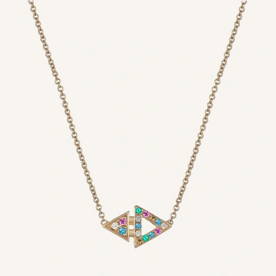 Ilana Ariel All Multi Stone Mini Triangle Necklace