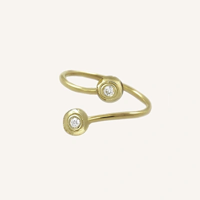 Ilana Ariel Mini Cap Twist Ring In 18k Yellow Gold
