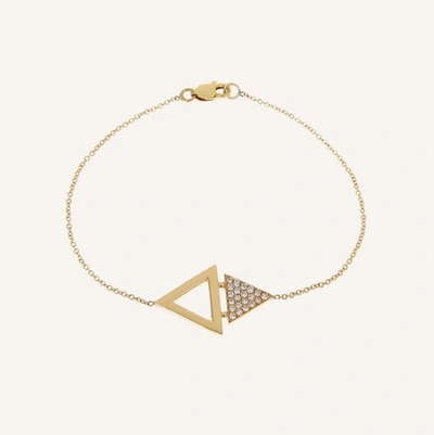 Ilana Ariel Double Triangle Single Bracelet In 14k Yellow Gold