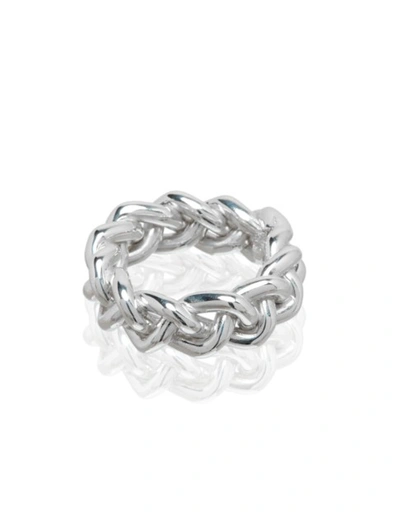 Ali Grace Jewelry Wide Braided Sterling Silver Ring