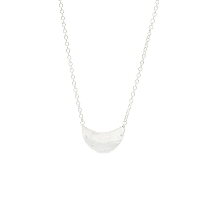 Ali Grace Jewelry Sterling & Diamonds Half Moon Pendant Necklace