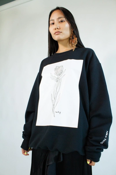 Nika Tang Flower Sweatshirt In Black