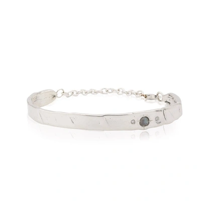 Ali Grace Jewelry Labradorite & Diamond Chain Cuff In Silver