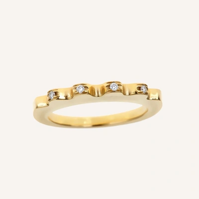 Ilana Ariel Ella Stack Ring With Four Diamonds In 18k Yellow Gold