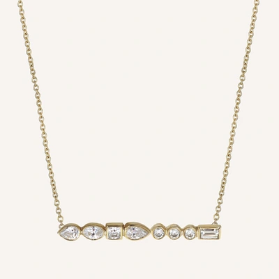 Ilana Ariel Diamond Long Bar Necklace In 14k Yellow Gold