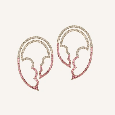 Ilana Ariel Asymmetric Cut-out Jasmine Earrings