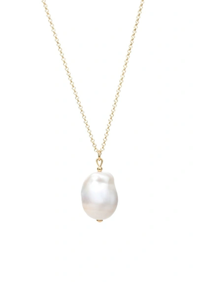 Alesya Orlova Baroque Pearl Necklace Thin In Gold