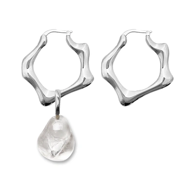 Felice Dahl Jewellery Valkyria Hoop Earrings Medium With Drop In Silver