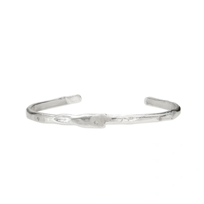 Ali Grace Jewelry Sterling Silver W/ Diamonds Thin Cuff
