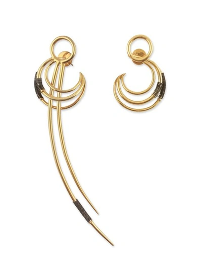 Misho Katana Earrings In 22k Gold Gloss