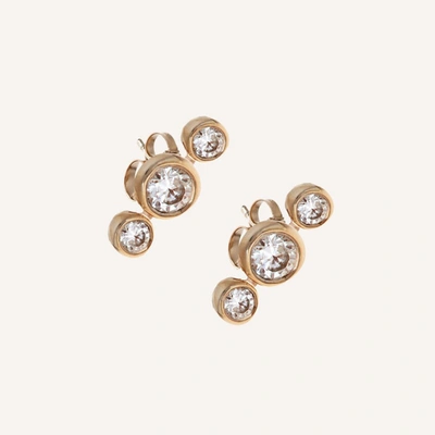 Ilana Ariel All Diamond 3 Dot Studs In 14k White Gold