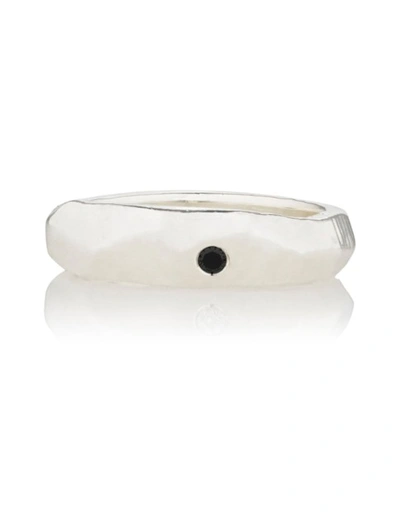 Ali Grace Jewelry Irregular Black Diamond Ring In Silver