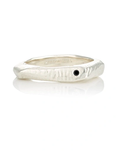 Ali Grace Jewelry Geometric Black Diamond Ring In Silver