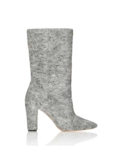Smiling Shoes Elin Boots Cd23w In Grey Wool