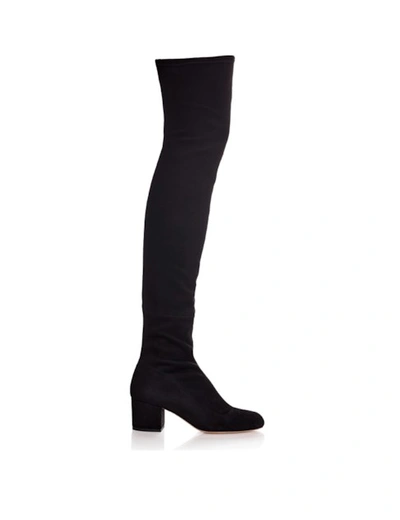 Smiling Shoes The Essential Boots Cd31sh In Black Stretch Suede