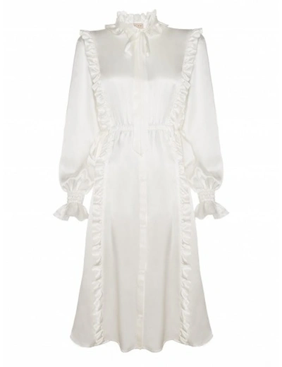 19.04 Silk Midi Dress Alice In White