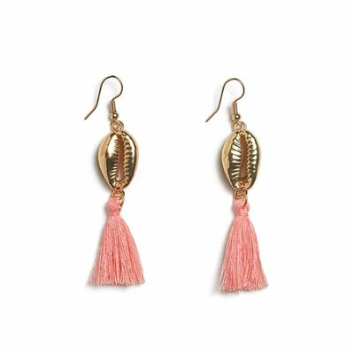 Ia Bon Peach Beach Tassel Earrings In Gold