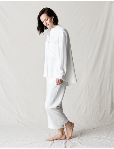 A Part Of The Art Airy Pants White Soft Modal