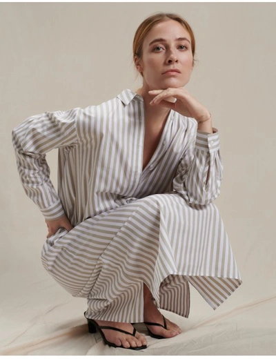 A Part Of The Art Garconne Dress Grey Stripe In Grey-stripe