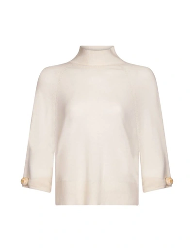 Paper London Flame Jumper In Pearl Knit Ivory In White