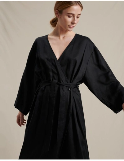 A Part Of The Art Robe Dress Linen Tencel Black
