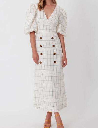 Torannce Floating On A Cloud Maxi White Check
