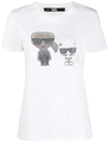 Karl Lagerfeld Ikonik Rhinestone T-shirt In White