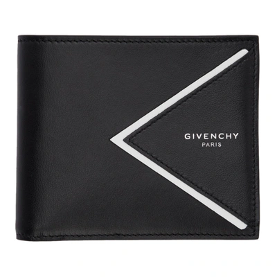 Givenchy V-shape Bifold Leather Wallet In Black