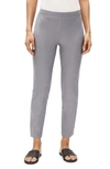 Eileen Fisher Plus Size Washable Stretch Crepe Ankle Pants In Zinc