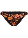 Matteau Hibiscus Print High-rise Bikini Bottoms In Orange