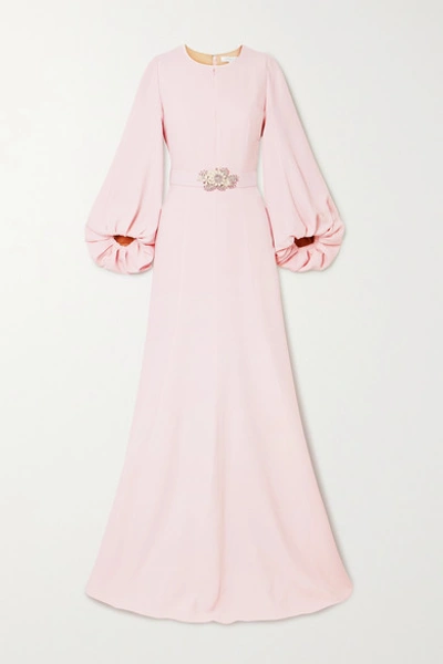 andrew gn dress pink $2300 Andrew Gn Women's Pink Pearl Trim Long Sleeve Mini Dress Size 44