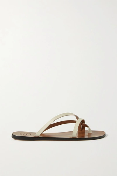 Atp Atelier Anise Leather Sandals In Ivory