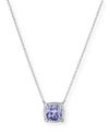 David Yurman Women's Petite Chatelaine Pavé Bezel Pendant Necklace In 18k White Gold With Tanzanite And Diamonds In Blue/white