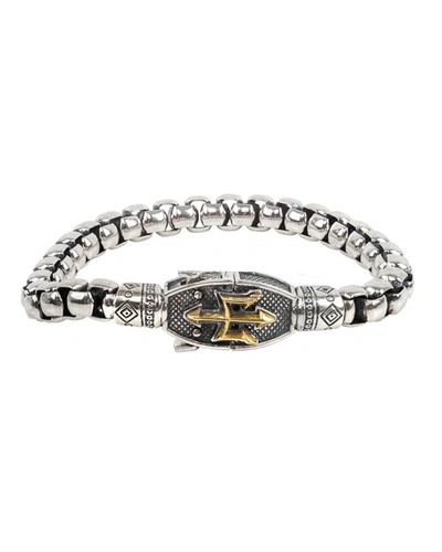 Konstantino Men's Perseus Silver/bronze Trident Link Bracelet