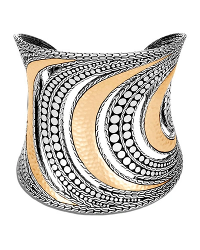 John Hardy Dot Hammered Cuff In Two-tone In Two Tone