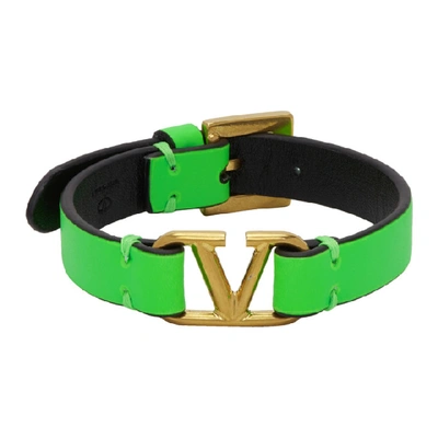 Valentino Garavani Vlogo Double-strap Bracelet In Lu5 Green