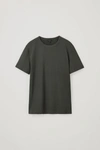 Cos Regular-fit Brushed Cotton T-shirt In Grey