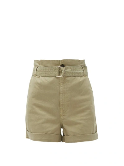 Frame Safari Cotton-blend Twill Cargo Shorts In Green