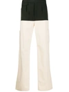 Raf Simons Two-tone Wide-leg Trousers In Black