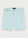 Scotch & Soda Pima Cotton Chino Shorts In Green