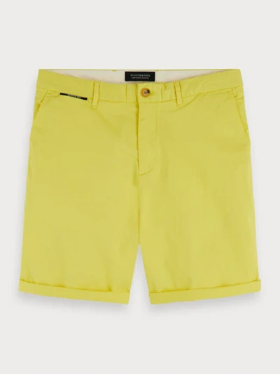 Scotch & Soda Pima Cotton Chino Shorts In Yellow