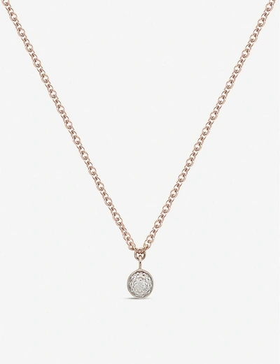 Monica Vinader Fiji Tiny 18ct Rose Gold-plated Vermeil And Diamond Necklace