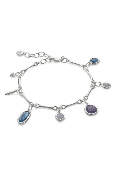 Monica Vinader Siren Sterling Silver, Rock Crystal, Kyanite, Blue Lace Agate And Tanzanite Bracelet