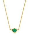 Monica Vinader Siren Mini Nugget 18ct Gold-plated Sterling Silver And Green Onyx Necklace In Y Gold