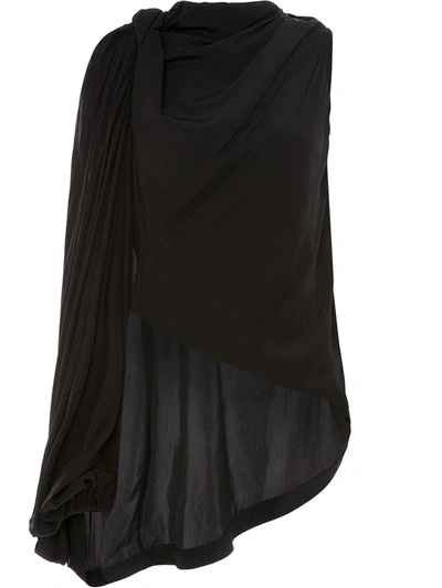 Jw Anderson Draped One-shoulder Blouse In Black